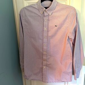 Boys Vineyard Vines Whale Shirt Purple Check